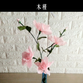 手工皱纹纸花模版玫瑰康乃馨满天星桃花茶花月季花 纸藤花模板 木槿花