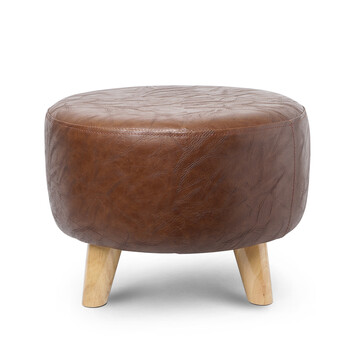 东材美怡嘉凳子家用沙发凳换鞋凳圆形矮凳皮凳客厅坐墩脚踏搁脚凳