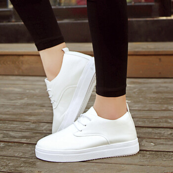 春之北纬2018春季百搭韩版时尚小白鞋低帮帆布鞋学生系带小皮鞋休闲