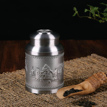 
                                        巴蜀一品 纯锡茶叶罐锡制密封罐 便携随身茶罐 桃园三结义 实用商务礼物礼品重庆特色定制                