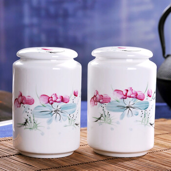 
                                        景德镇陶瓷 青花茶叶罐 密封储存罐 大小号茶罐 瓷罐 罐子 茶叶盒 茶道功夫 茶具配件 清香宜人                