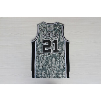 nba球衣 马刺队21#邓肯新面料刺绣篮球球衣 篮球服 迷彩 21# s