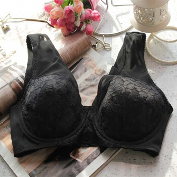 大码文胸大罩杯胸罩罩杯乳罩大号无痕舒适薄款胖mm背心款女士 黑色 95