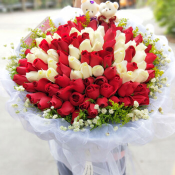 情人节99朵红玫瑰花束爱人送女友表白求婚生日广州鲜花速递花店同城