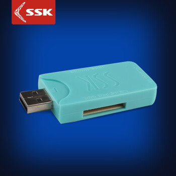 SSK飚王 SCRM053闪灵四合一读卡器 支持TF\SD\MS等手机相机卡 白色