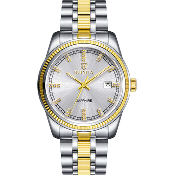 瑞尼达瑞士品牌手表男表全自动机械表金表瑞士品牌手表间金白面男