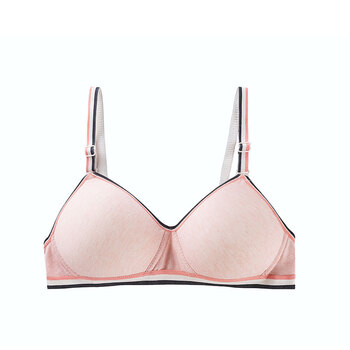 幻薇春夏季少女文胸无钢圈高中生薄款学生少女内衣发育期胸罩棉质 浅