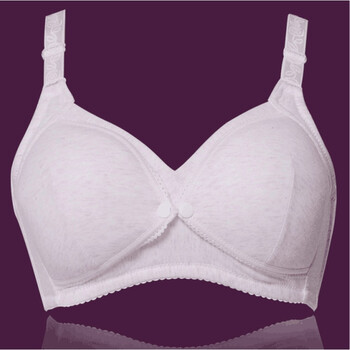 诚顺欣前开扣哺乳文胸无钢圈孕妇内衣聚拢模杯胸罩 彩棉肤 80c