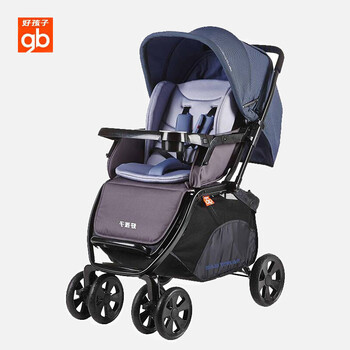 好孩子(gb) 婴儿推车高景观婴儿车可坐可躺宝宝推车双向避震童车 蓝色