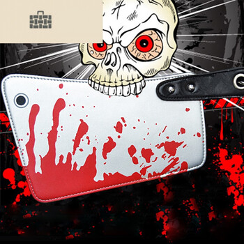 包包女2018新款春菜刀包包创意搞怪个性滴血菜刀手拿印花杀手包 土豪