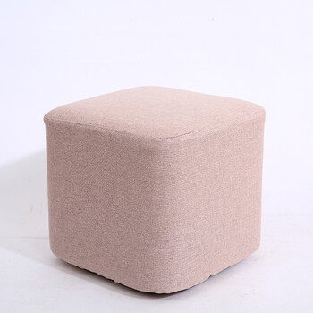 时尚板凳沙发凳创意懒人换鞋布艺方茶几凳客厅家用单人 藕色 高25方凳