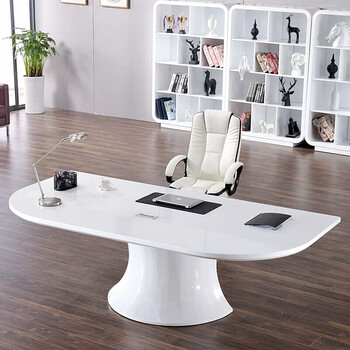 【京东认证好店】鑫衢 新款白色烤漆办公桌老板桌简约现代白领经理