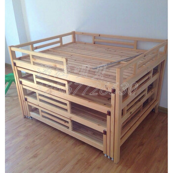 迪泰妮(ditaini)幼儿园多层樟子松实木推拉床儿童四层午睡抽屉床宝宝