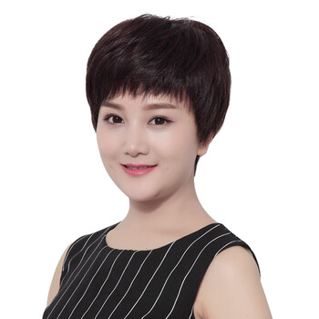 佰丝堂 假发女短发型中老年短卷发女士假发套妈妈发假头发真发假发短