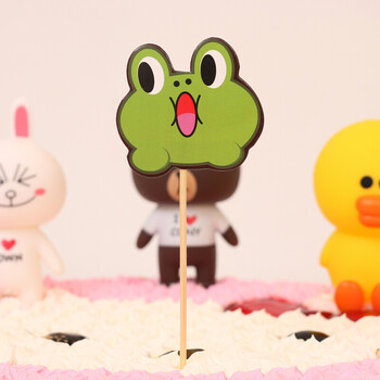 可妮兔宝宝生日装饰品烘焙用品摆件插牌甜品台sn4571 青蛙插签一个