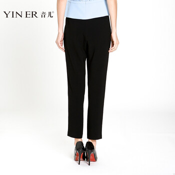 
                                        YINER音儿 夏装新款 时尚都市哈伦休闲时装小脚裤85120050 黑色 165/40/L                