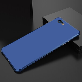 手机壳磨砂男女款 防摔软硅胶保护套 适用于苹果6/苹果6plus 蓝色【送