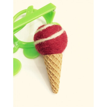 洛凌 羊毛毡绕线冰激凌韩版饰品辅料 可爱甜筒配件 红色