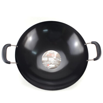 
                                        越後元技 日本原装进双耳锤印炒锅铁锅锅具 进口锤木印铁炒锅圆底中华铁炒锅无涂层物理不粘36cm 36cm                