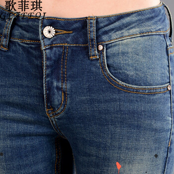 
                                                            歌菲琪牛仔裤女夏装2019新款亮片短袖T恤+破洞九分牛仔裤套装女俏皮两件套8809 A白色小猪+破洞牛仔裤 XL码                