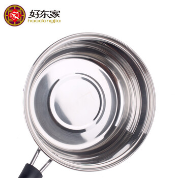 
                                        好东家煮奶锅不锈钢锅16cm 汤锅复底加厚辅食锅 电磁炉燃煤炉通用                