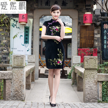 爱然鹏2016婚纱礼服新娘敬酒服红色晚礼服单肩礼服短款时尚修身包臀礼服 红色 S包退换