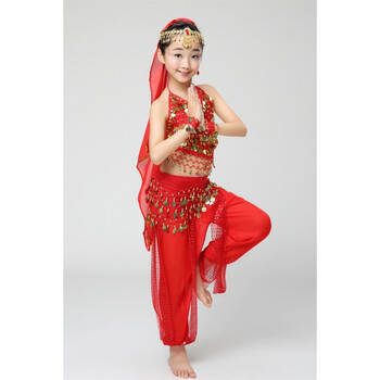 新款儿童印度舞演出服少儿肚皮舞表演服女童新疆幼儿少数民族舞蹈服装