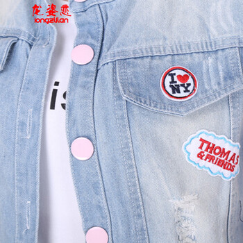 龙姿恋2015时尚女装韩版洗水磨破无袖牛仔马甲牛仔背心女GT639-B 857 蓝色 均码