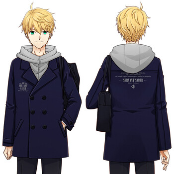 漫踪 漫踪saber秋冬季毛呢大学院风假两件外套二次元动漫周边衣服