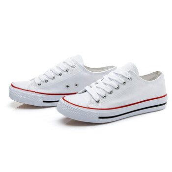 潮冬季2017学生韩版街拍帆布鞋女百搭松糕厚底板鞋sn8152 低帮白红 40