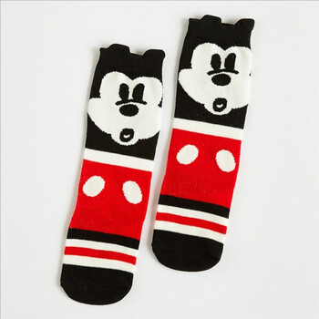 卡通中筒袜男童足球袜新生儿宝宝婴儿长筒袜女童袜子纯棉春秋 黑米