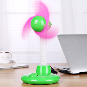 振兴 糖果色usb电池两用迷你三叶台式风扇 小型大力学生小风扇 绿色