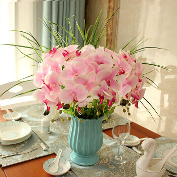 仿真蝴蝶兰花卉套装陶瓷花瓶插花家居客厅餐桌花摆件整体花艺造型