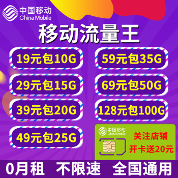 中國移動移動流量卡4g全國通用無限流量設備卡手機純上網卡移動流量王