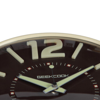 
                                        极客库 GeekCook 荧光精灵12英寸静音简约客厅挂表 钟表 壁表 米色                