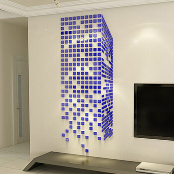 马赛克亚克力3d立体墙贴画镜面玄关客厅电视背景墙贴纸墙壁上装饰 017