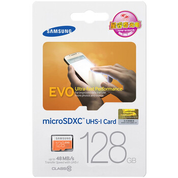 
                                        三星（SAMSUNG）128GB UHS-1 Class10 TF(Micro SD)存储卡（读速48Mb/s）升级版                