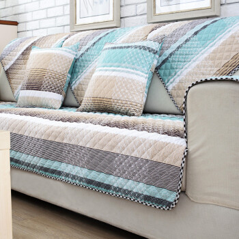 垫老式田园生活客厅四季通用全棉布艺地中海风格 清新蓝 天际沙发垫