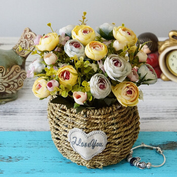 尚心堂 欧美欧式花艺桌摆假花仿真花摆件家居客厅餐厅咖啡馆商场装饰