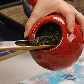 
                                        金镶玉  茶具配件 中国红茶叶罐 普洱醒茶罐密封储物罐                