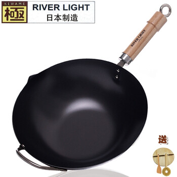 极（RIVER LIGHT）铁锅炒锅 高纯铁不粘锅 无涂层 日本原装进口 36cm北京锅