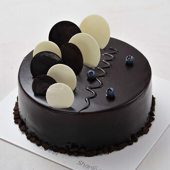 笑蕾 黑白巧克力 巧克力片夹心新鲜水果生日婚礼蛋糕同城免费送包邮 8