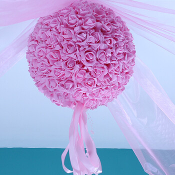 创意婚庆新房布置拉花结婚房装饰用品婚礼花球纱幔彩带套餐 35cm紫白