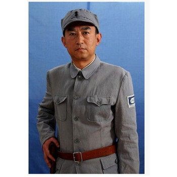 八路军演出服儿童红军服棉麻新四军服装红军衣服八路军军装的 棉麻
