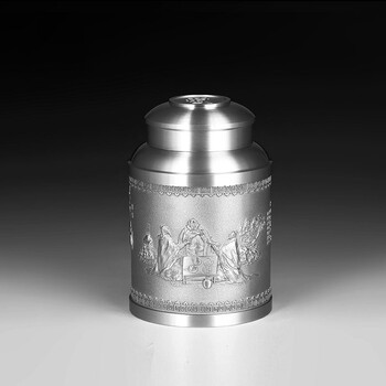 
                                        巴蜀一品 纯锡茶叶罐锡制密封罐 便携随身茶罐 桃园三结义 实用商务礼物礼品重庆特色定制                