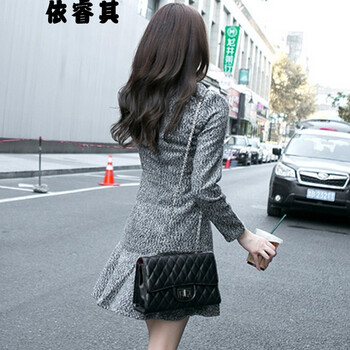 依睿其2015新款秋装韩版修身毛呢连衣裙女显瘦淑女呢子打底裙 slyy1501 图片色 S