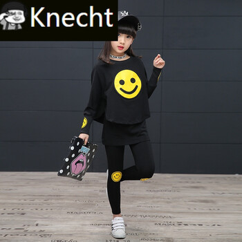 裤裙套装2018新款6韩版小学生8儿童10女孩穿的衣服11岁夏sn00 黑色