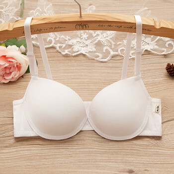 聚拢少女内衣文胸套装日系甜美两排扣发育期学生小胸罩 单件 6835白色