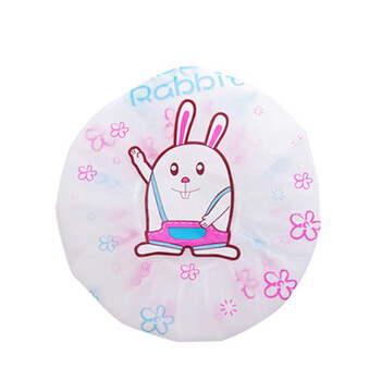 可爱成人防水浴帽女款卡通沐浴帽厨房做饭防油烟帽子洗澡头套 巴巴兔