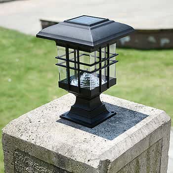 太阳能柱头led灯 庭院户外草坪灯装饰景观灯防水节能装饰灯具 图片色
